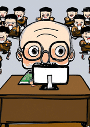 a teacher with students